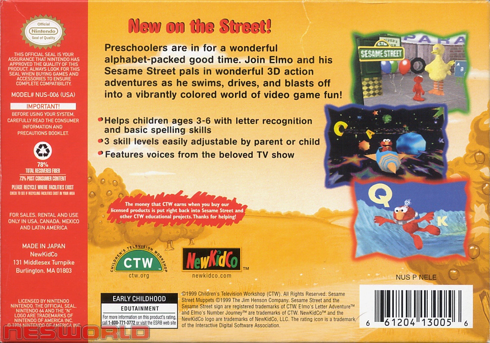 Sesame Street Elmos A-To-Zoo Adventure Pal Wii-Imars
